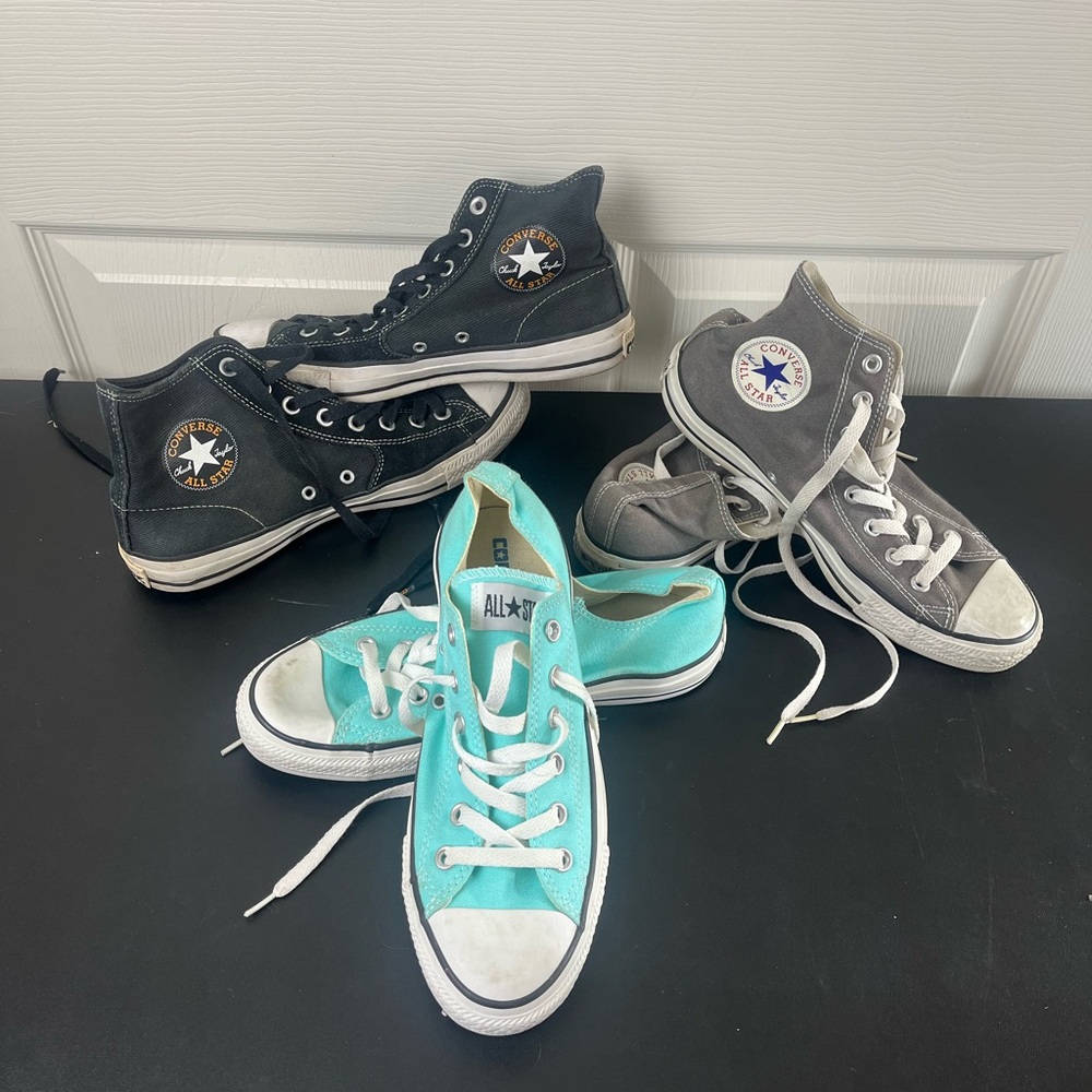 Converse Sneakers - Black, Gray, and Turquoise